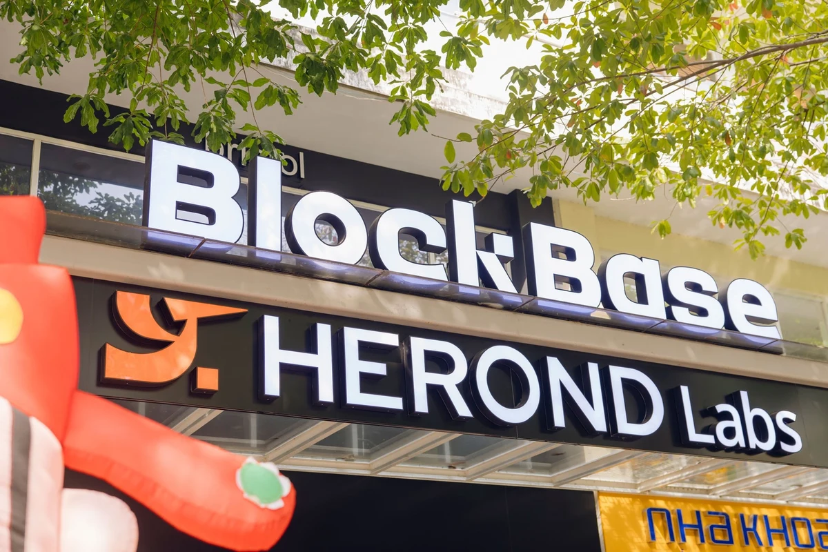 Herond Labs sign on the office building in Ho Chi Minh City